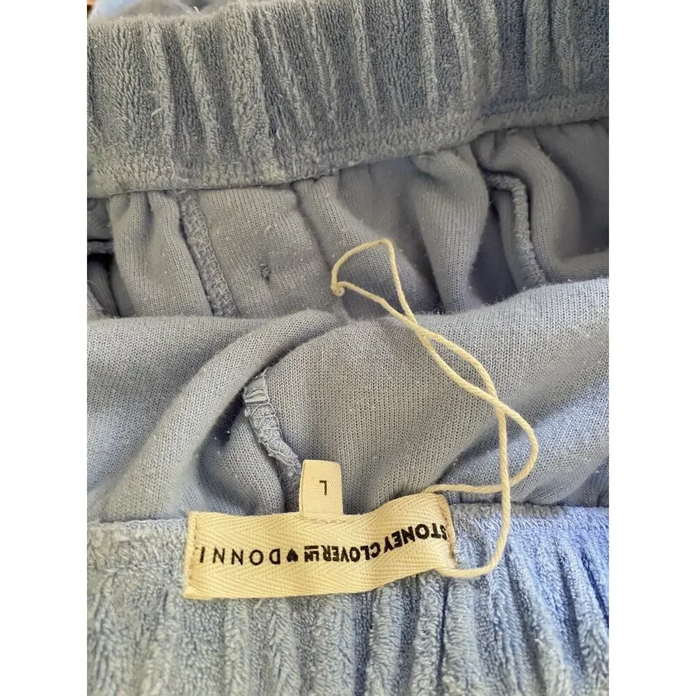 NWOT Stoney Clover Lane x Donni Collab Sweatpant Baby Blue Terrycloth Large - Picture 7 of 7